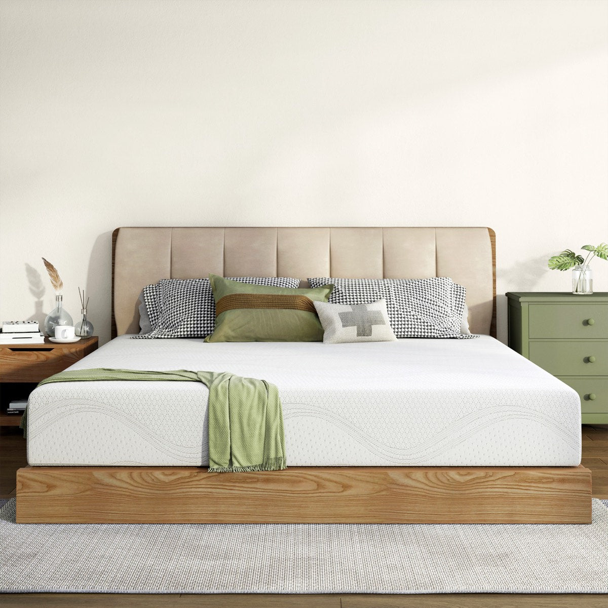 12-inch Cooling Green Tea Memory Foam Mattress - Queen