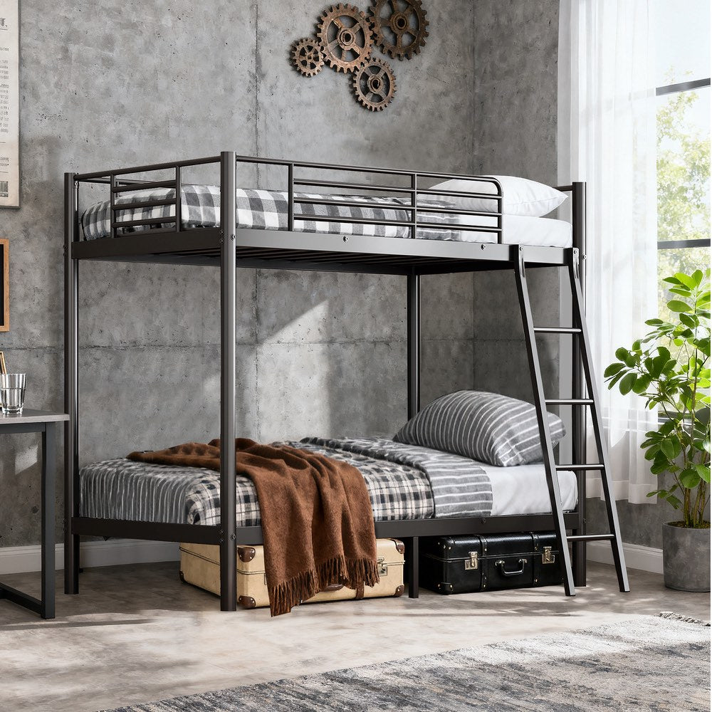 Twin-over-Twin Metal Bunk Bed with Stairs, product detail 1