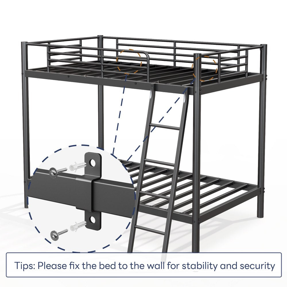 Twin-over-Twin Metal Bunk Bed with Stairs, product detail 6