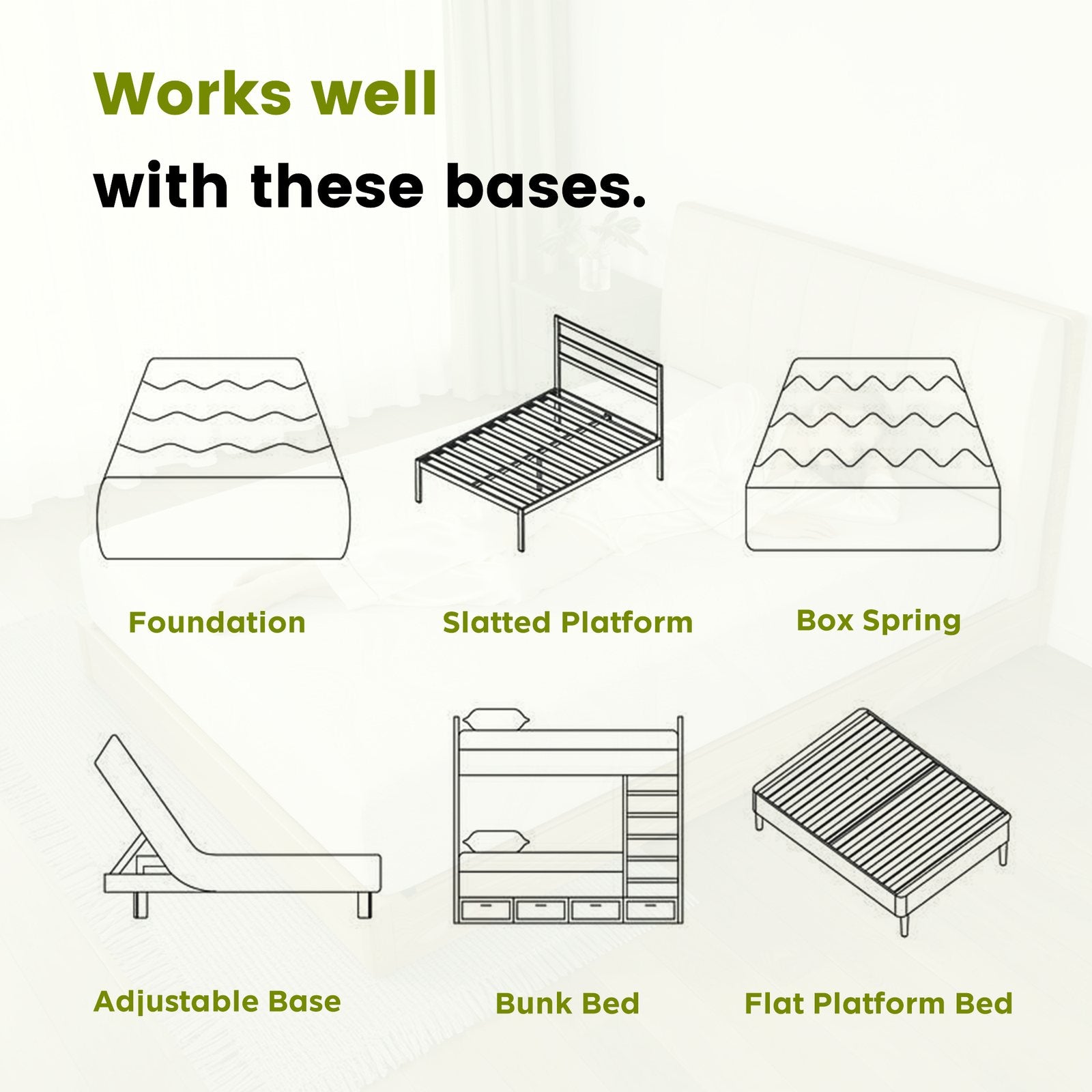 Compatible mattress base illustration