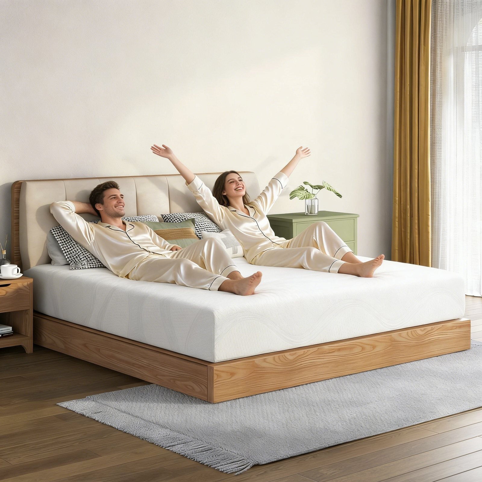Cooling memory foam mattress lifestyle view